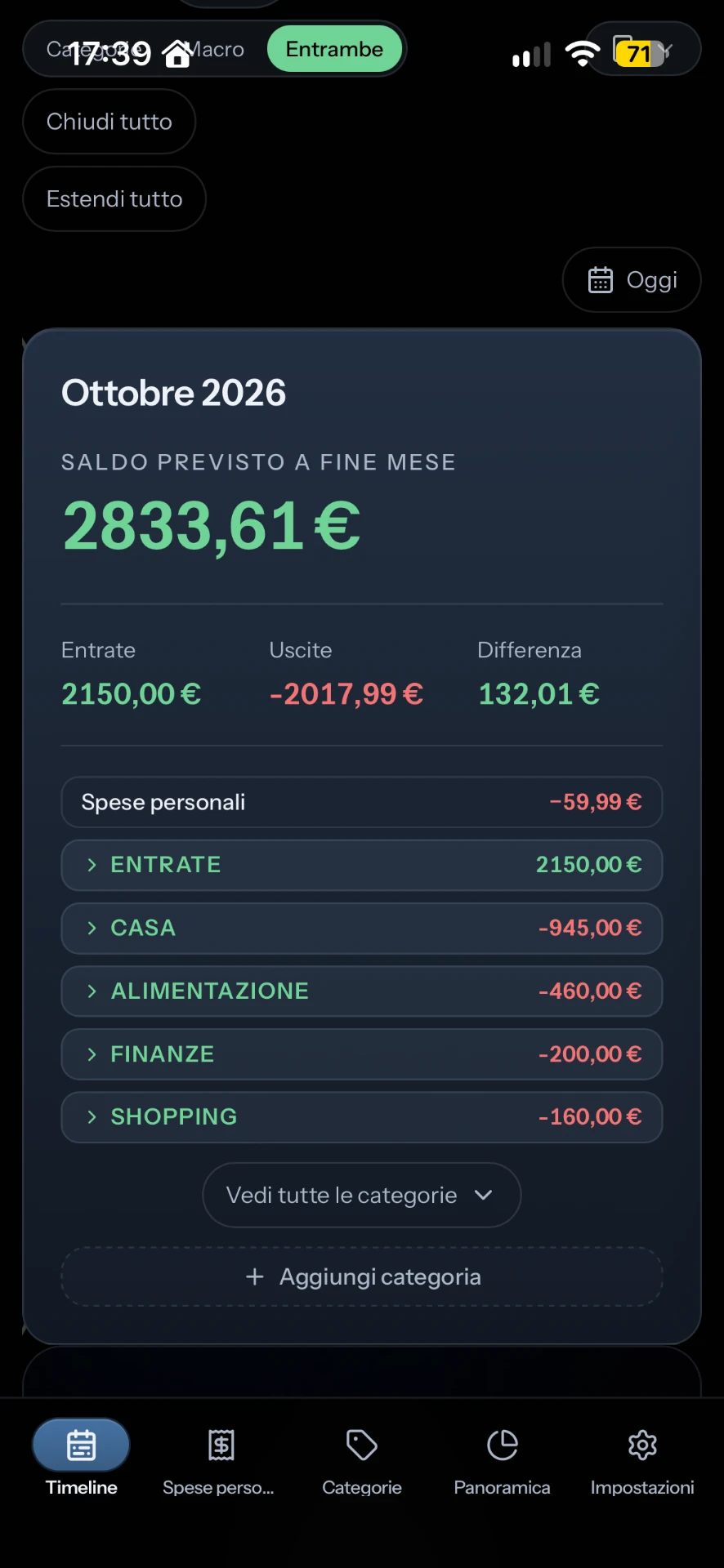 Timeline360 Mobile – Timeline · dettaglio mensile
