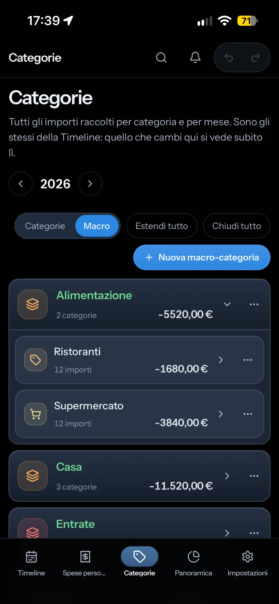 Timeline360 Mobile – Categorie